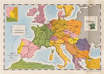 Initials Unknown.  A MAP SHOWING THE NETWORK OF EUROPEAN RAILROADS. 1949.
